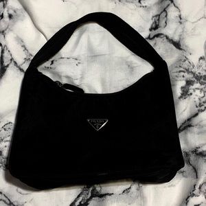 Vintage Prada mini nylon bag. Black.